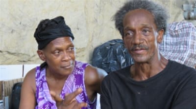 David Lee Norris and his wife, Naomi Macmillan, say they won't be voting this November as they do not think it will count towards any significant change [Jessica Sarhan/Al Jazeera] 