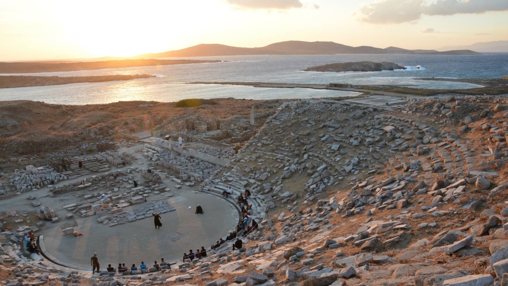 The ancient theatre on Delos where Hecuba was performed [ srcset=