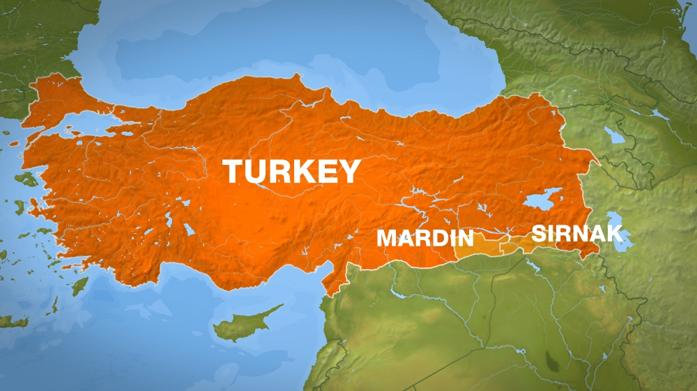 Turkey map Mardin Sirnak