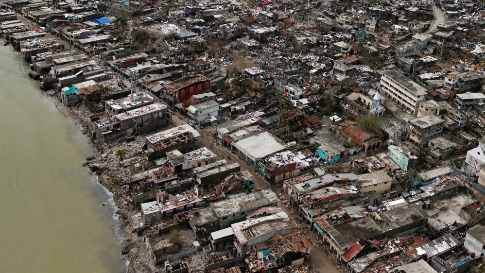 Destroyed houses are seen after Hurricane Matthew hit Jeremie