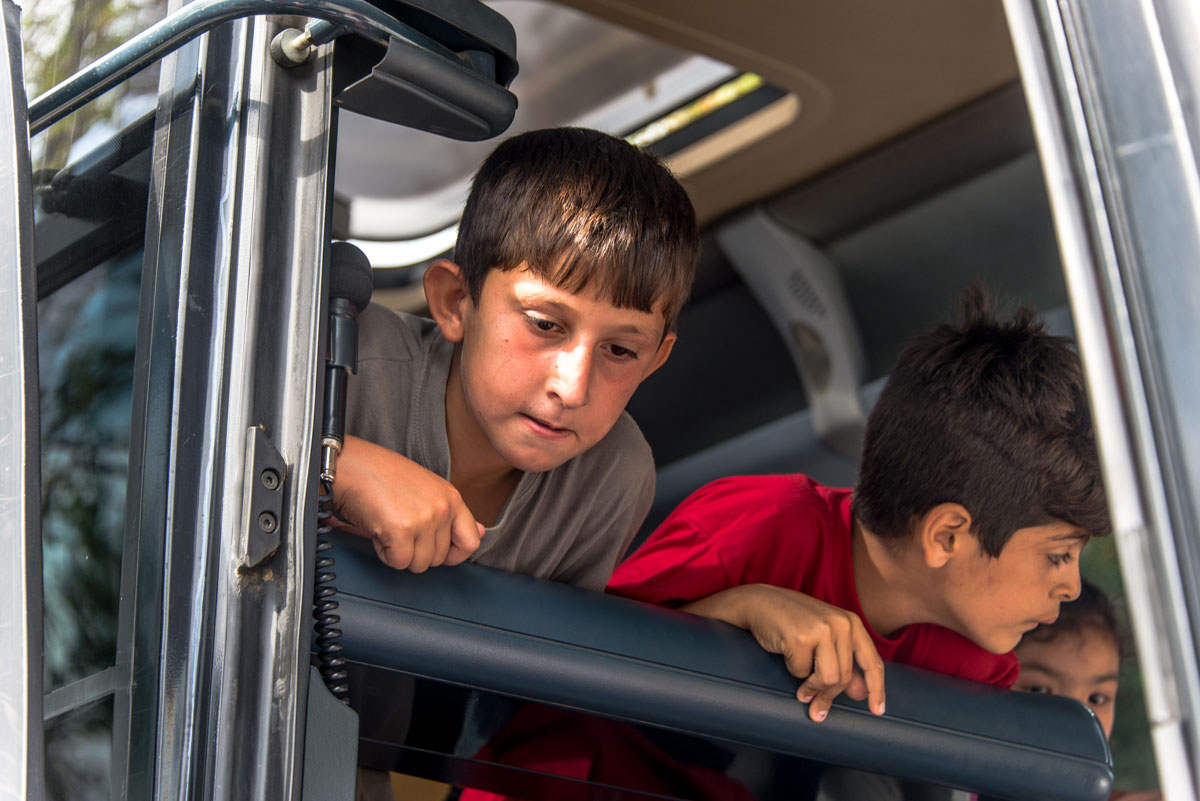 The school bell rings for refugee children in Greece/Please Do Not Use