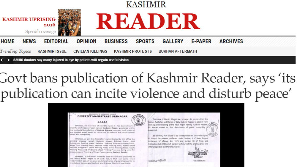  The statement orders a ban on the printing and publishing of the newspaper 