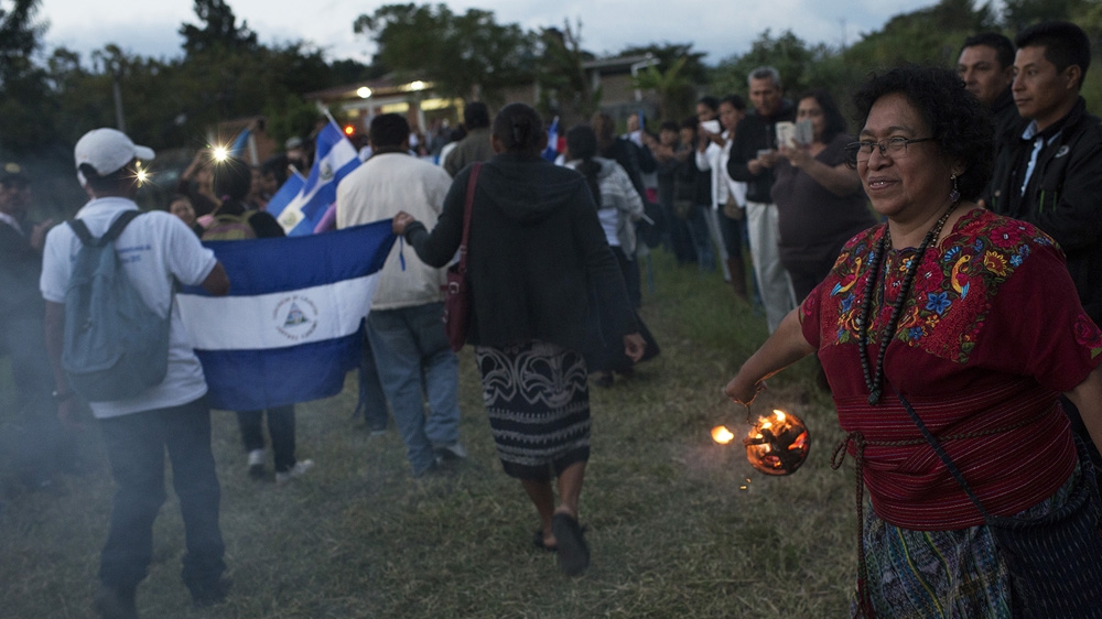 The caravan arrives at La Ceiba, a popular educational centre in the south of Chiapas, which works with indigenous communities.  [Encarni Pindado/Al Jazeera]