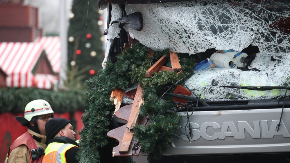 Truck crashed into a Christmas market in Berlin