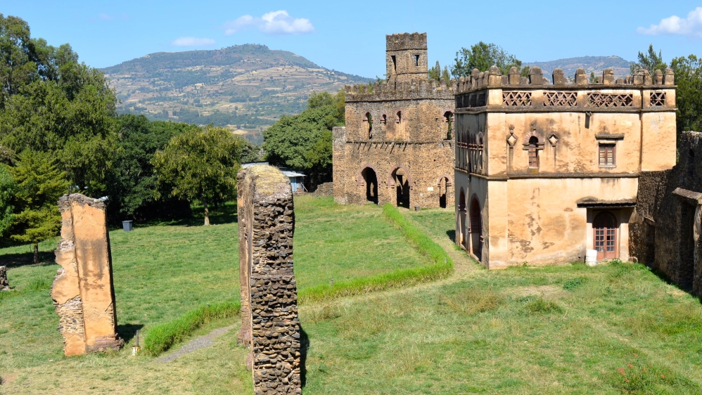 A section of the royal castle compound in Gondar. The city's history as a power centre is playing into recent ethnic-related unrest [William Davison/Al Jazeera]