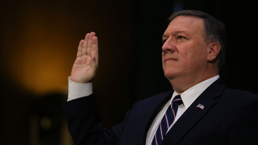 Representative Mike Pompeo (R-KS) testifies before a Senate Intelligence hearing on his nomination to head the CIA on Capitol Hill in Washington