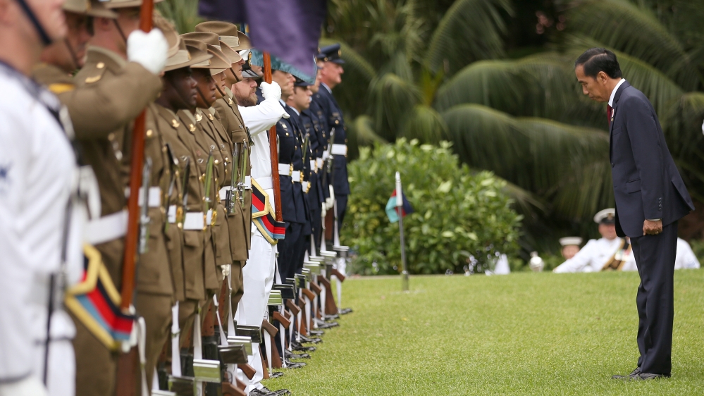  Widodo said he was confident that a free trade deal would be finalised this year [Pool/Reuters]