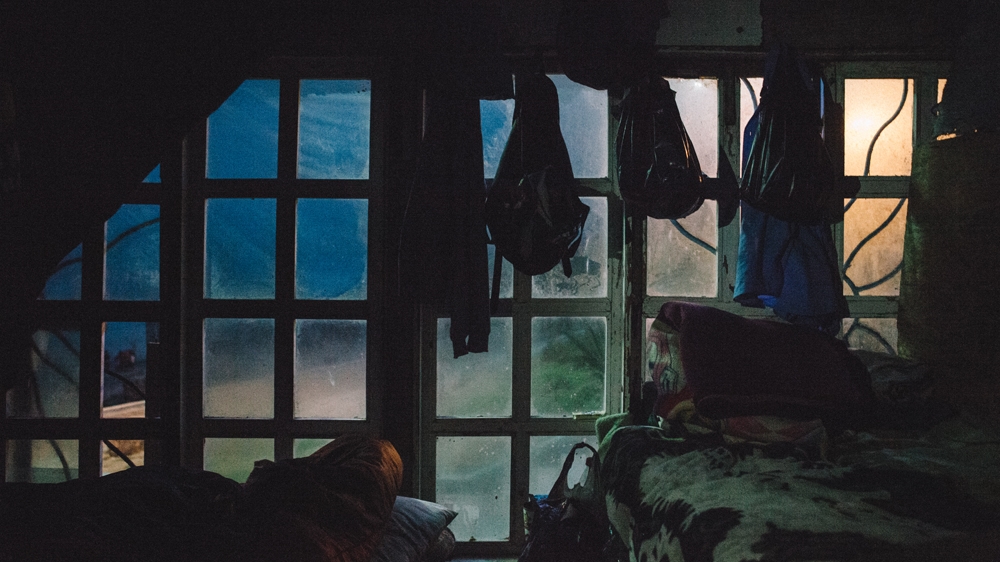 A small shack along the beach in Playas de Tijuana is currently sheltering nearly 30 migrants and deportees [Jessica Chou/Al Jazeera]  