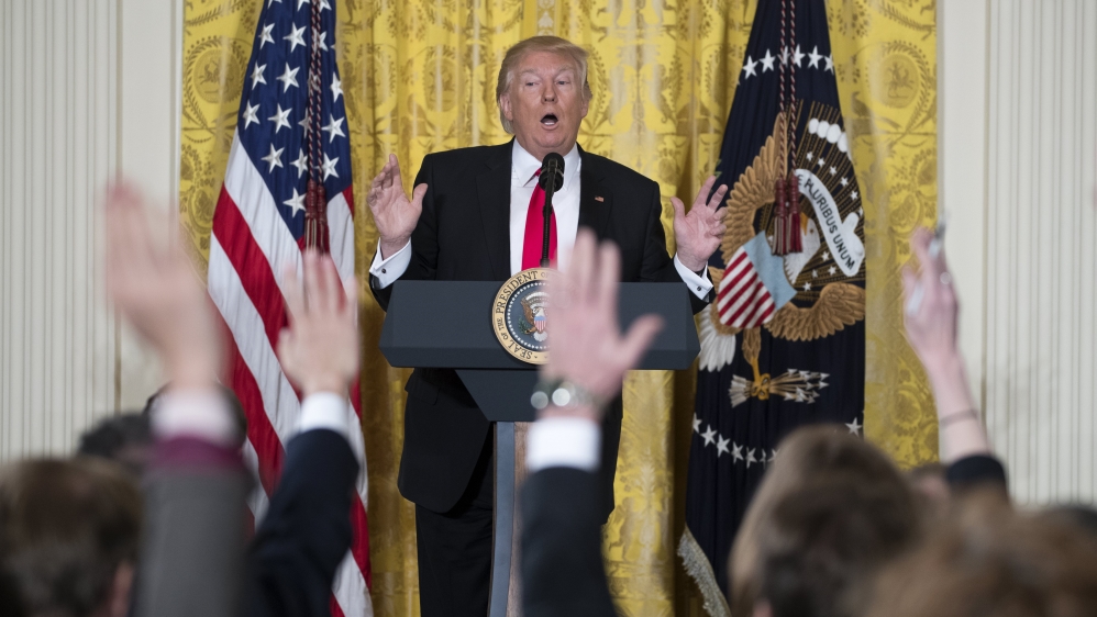 US President Donald J. Trump holds press conference