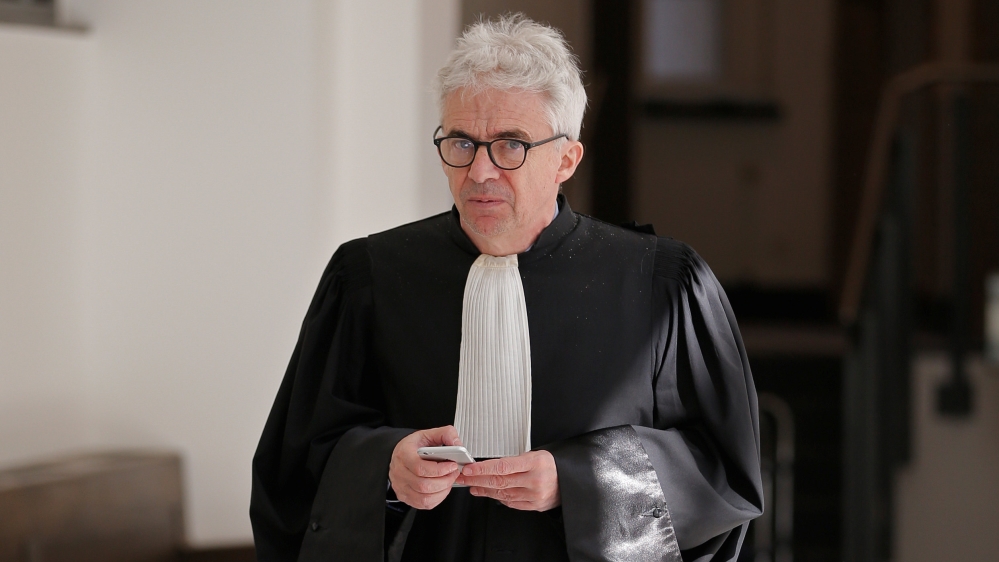 William Bourdon, lawyer of former PwC employee Deltour, leaves the court for a break during the first day of the LuxLeaks trial in Luxembourg