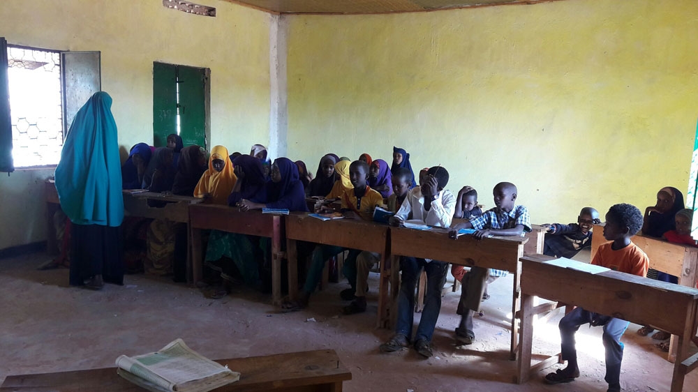 The number of children at this school in Doolow has halved in recent months as children are kept at home to help their families during the drought [Fahmida Miller/Al Jazeera]