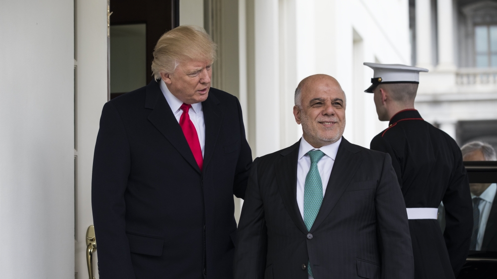 US President Donald J. Trump welcomes Prime Minister Haider al-Abadi of Iraq