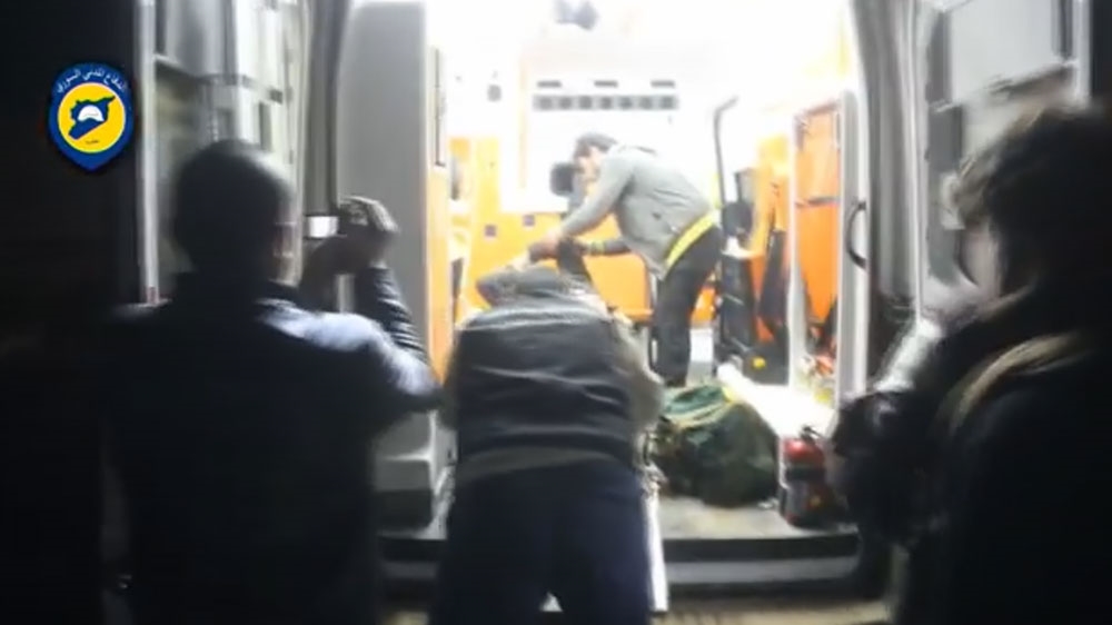 Al-Jina mosque air raid - Aleppo - Screengrab 2