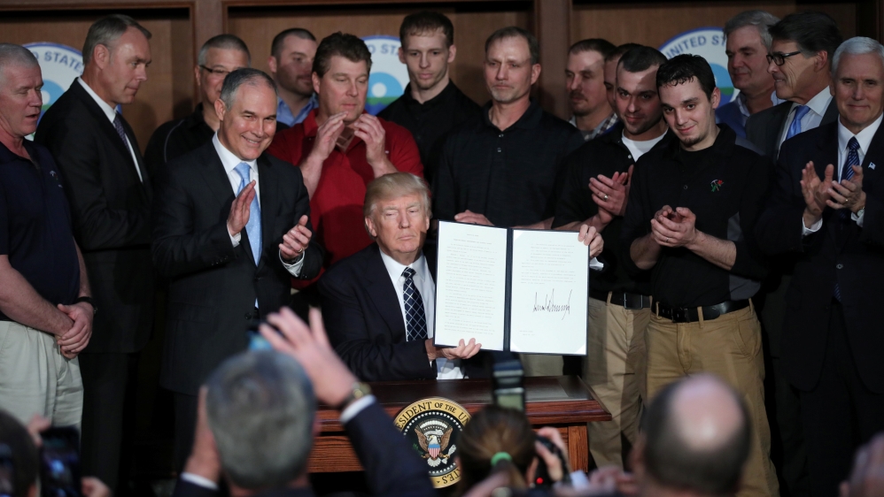 Trump displays EPA executive order