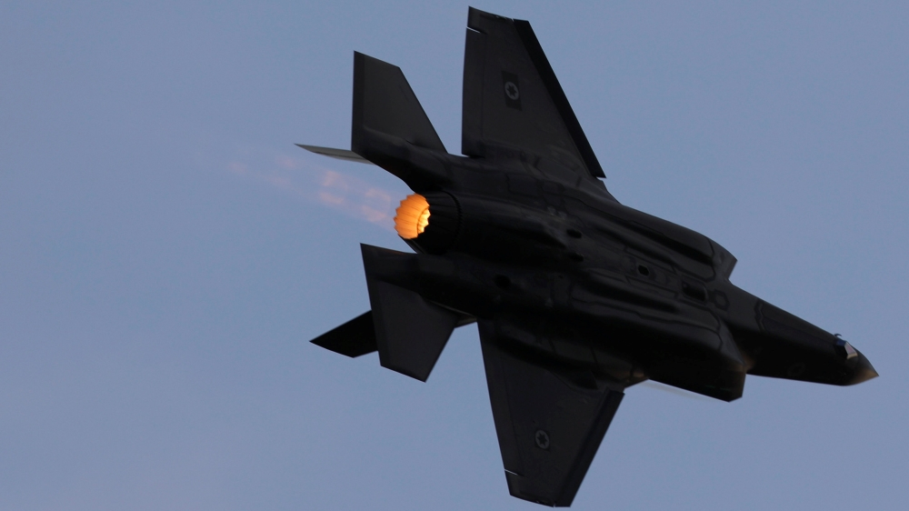 An Israeli Air Force F-35 fighter jet flies during an aerial demonstration at a graduation ceremony for Israeli airforce pilots at the Hatzerim air base in southern Israel