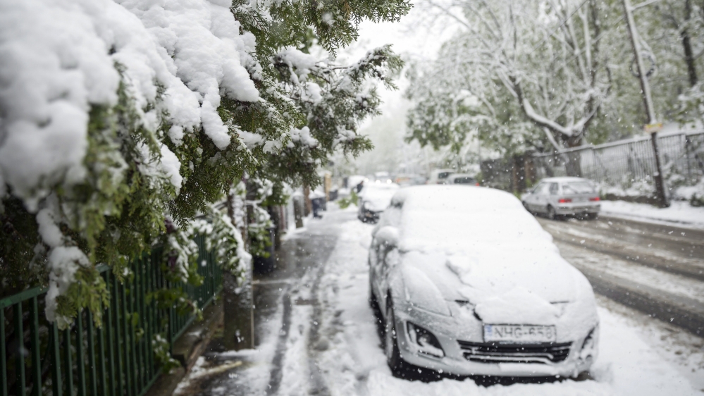 The wintry mix is forecast to drift across the Hungarian Plain [Balazs Mohai/EPA]