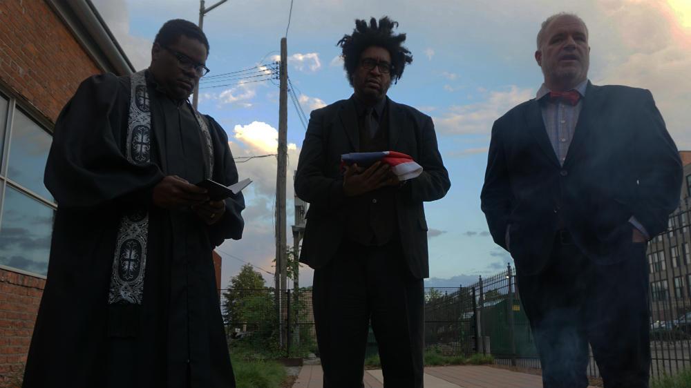 Detroit flag burning