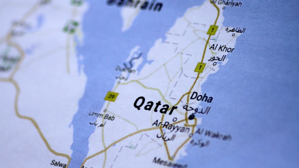 Illustration photo of a map of Qatar