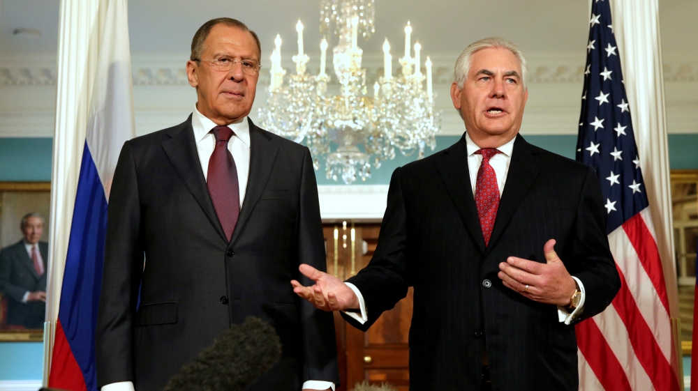 FILE PHOTO: U.S. Secretary of State Rex Tillerson meets with Russian Foreign Minister Sergey Lavrov in Washington