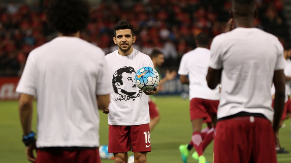 The image has become a widely used symbol of defiance by Qataris in response to the diplomatic crisis [Reuters]