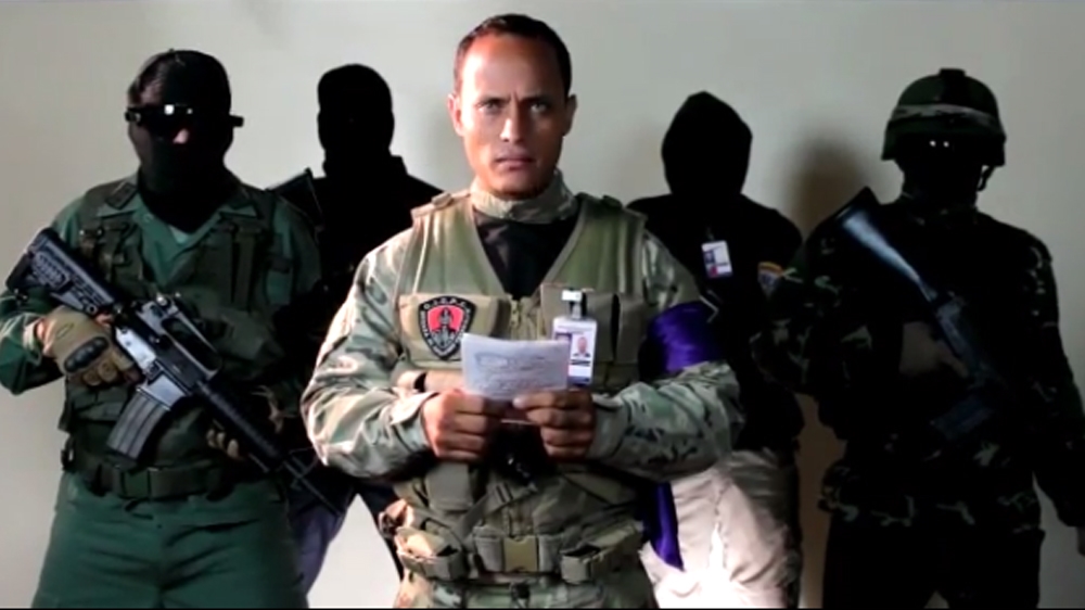 A man identifying himself as Oscar Perez reads from a statement on Instagram [Instagram/Oscar Perez] 