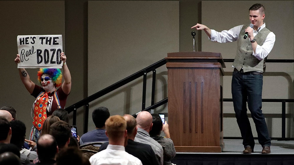 Richard Spencer's appearance at Texas A&M University in December prompted counter-protests [File: David J Phillip/AP Photo]
