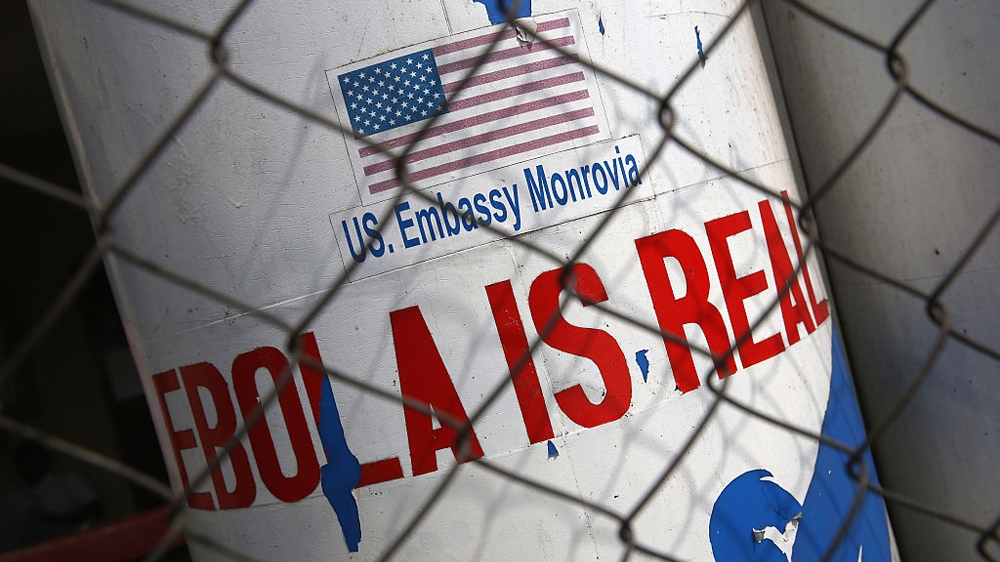 Ebola is Real sign in West Point, Monrovia