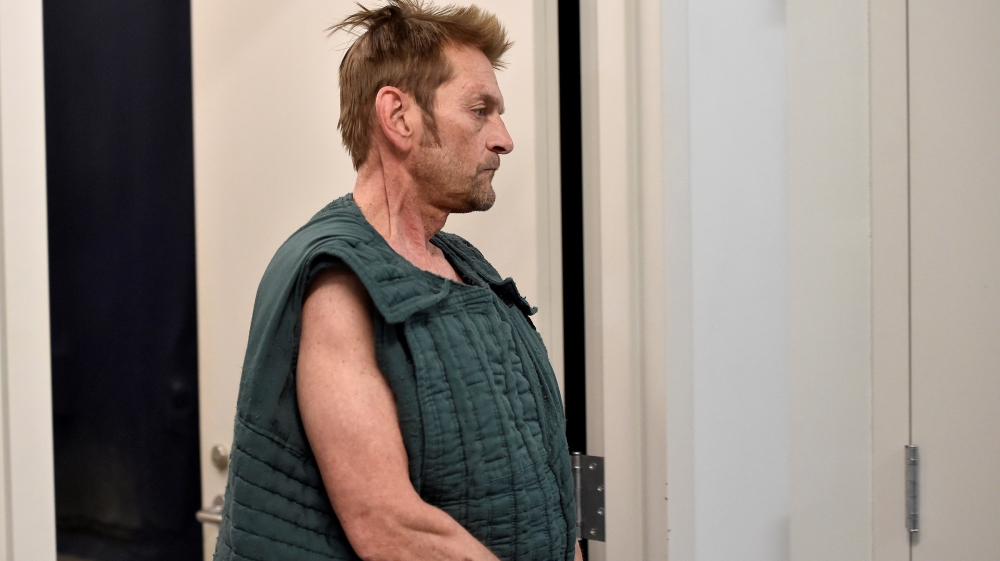 FILE PHOTO - Adam Purinton appearing via video conference from jail during his initial court appearance in Olathe