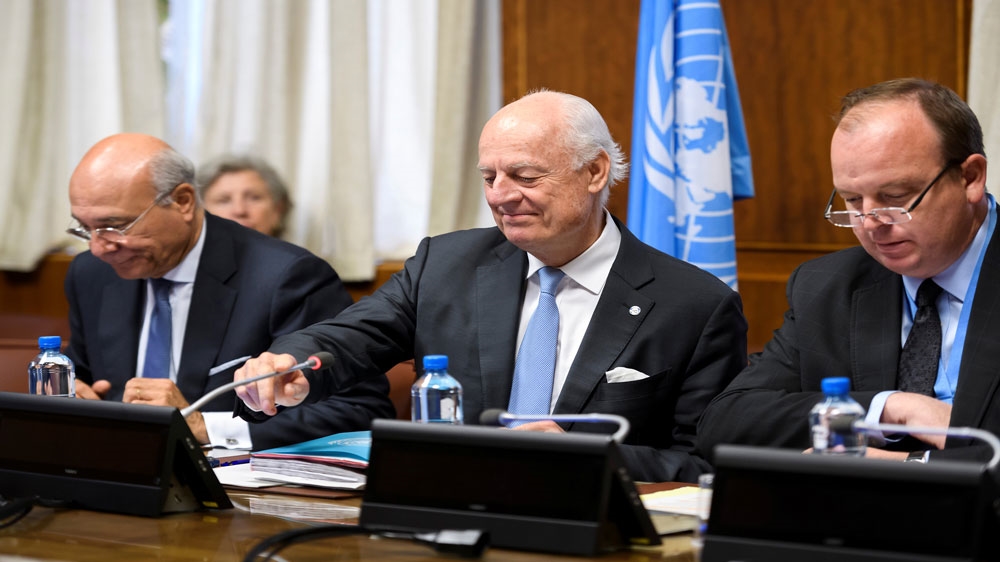 UN Special Envoy for Syria Staffan de Mistura in Geneva