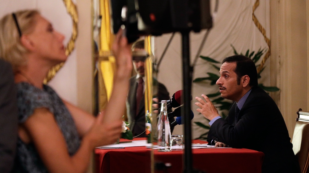 Speaking in Rome on Saturday, Qatar's foreign minister said no one has the right to issue an ultimatum against his country [AP]