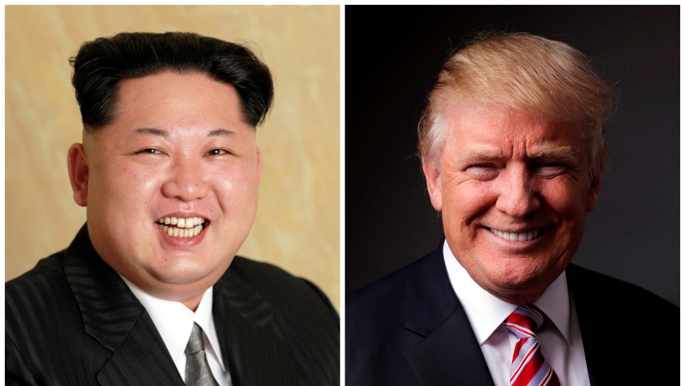 FILE PHOTOS: A combination file photo of North Korean leader Kim Jong Un and Republican U.S. presidential candidate Donald Trump