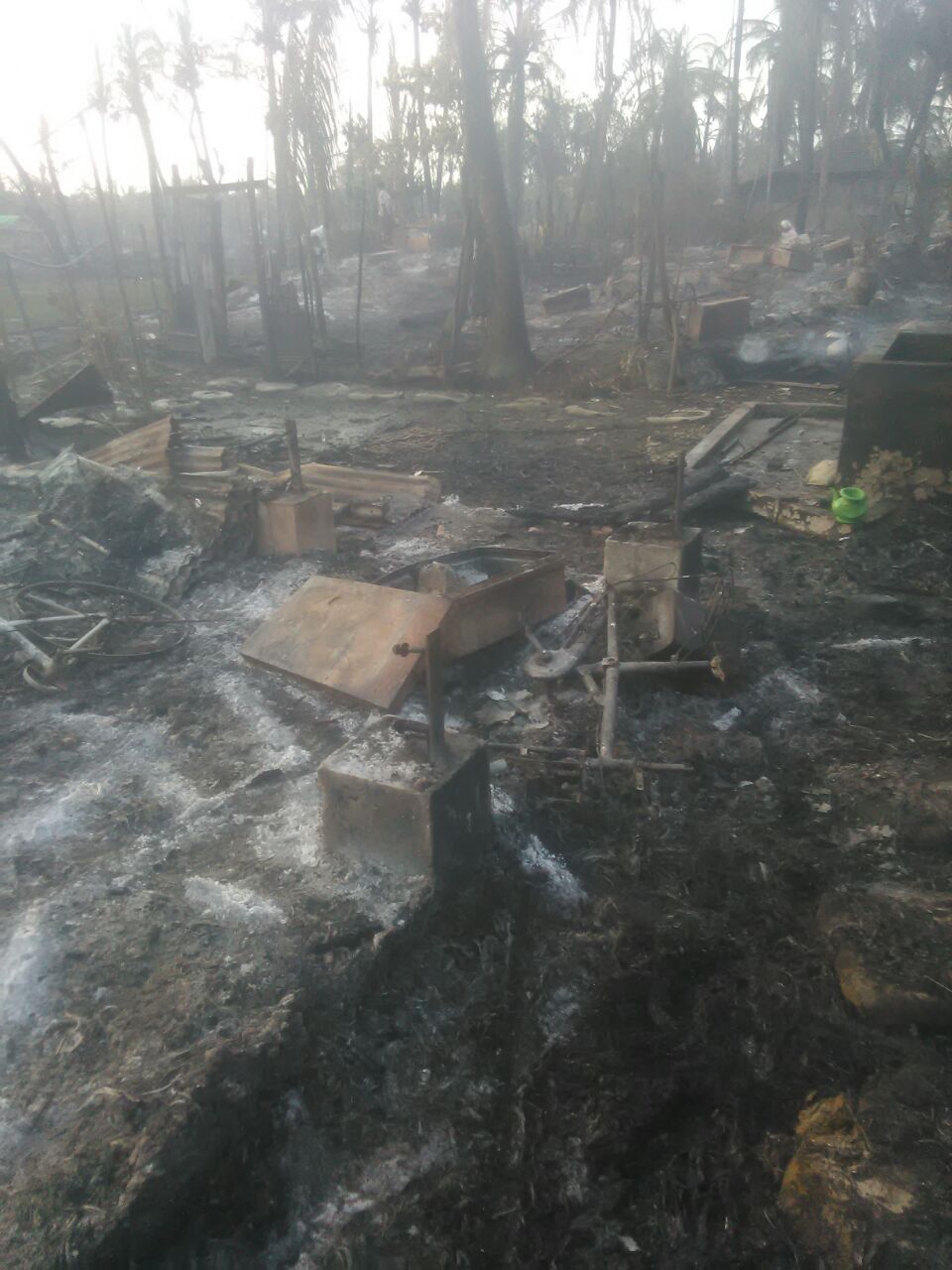 The remains of the village of Ywa Thai Kay after it was burned down. This photograph was taken on August 30 by Ahmed, who spoke to Al Jazeera under a pseudonym