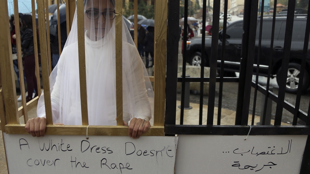 AP Lebanon rape-law protest