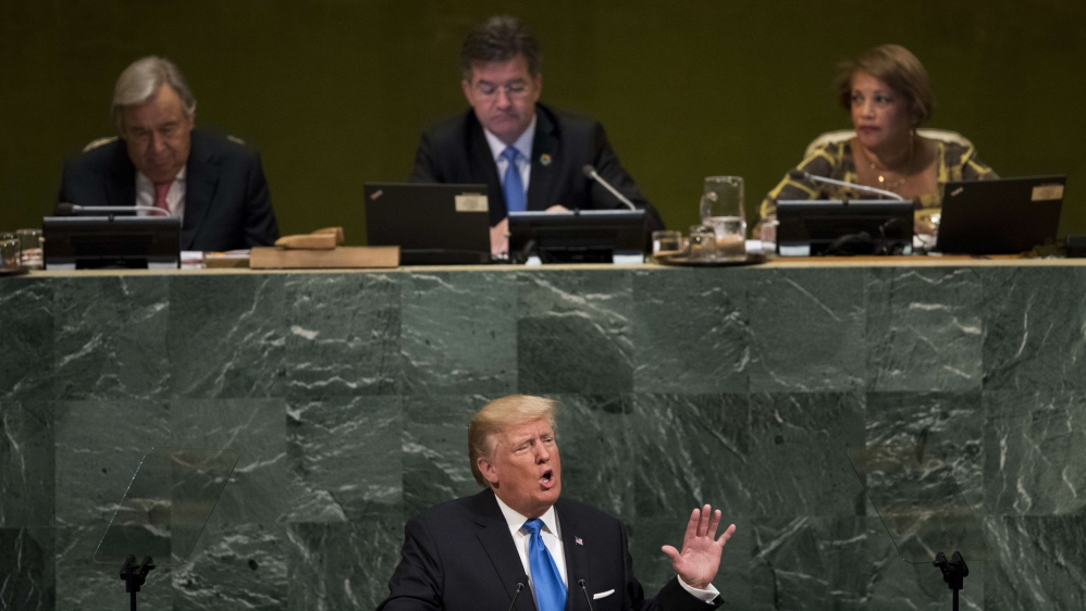 Trump has repeatedly condemned the Iran nuclear deal, including at the UN [Drew Angerer/Getty Images]