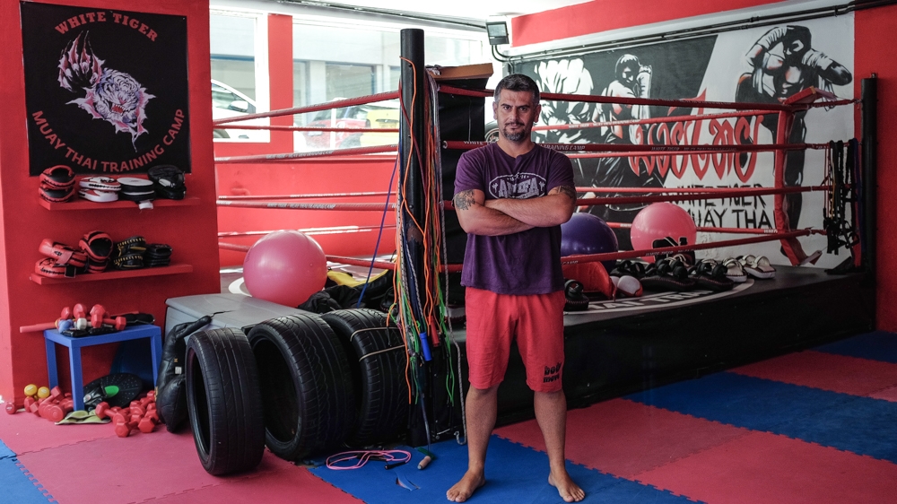 Lamprou argues that politics and martial arts go hand-in-hand [Nick Paleologos/SOOC/Al Jazeera] 