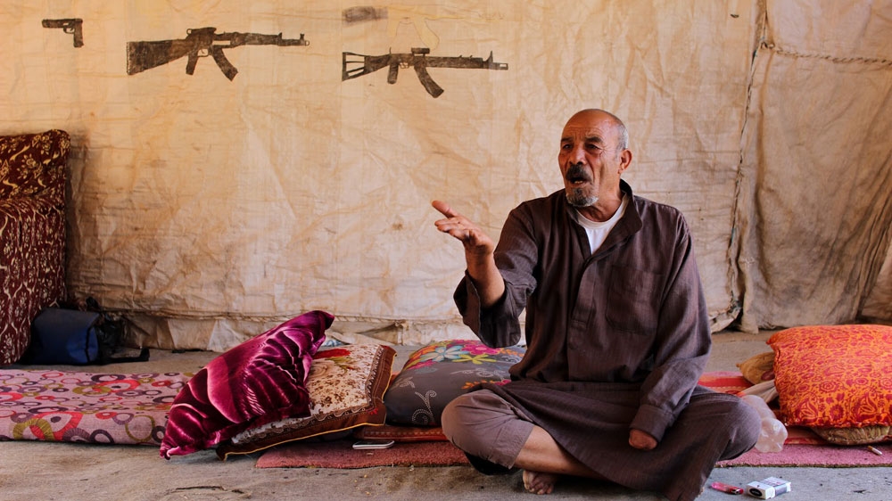 Hammad Azazma, a Bedouin living right beside the al-Matwa spring, says 50 to 60 of his sheep die every year due to the pollution [Jaclynn Ashly/Al Jazeera] 