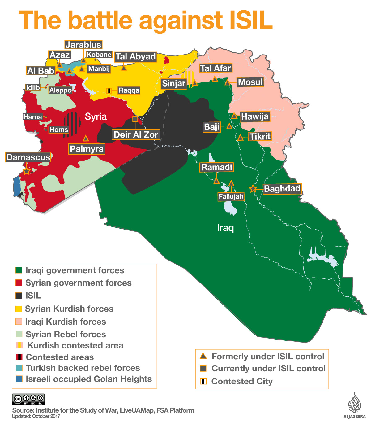 Map of ISIL control in Syria and Iraq [Al Jazeera]