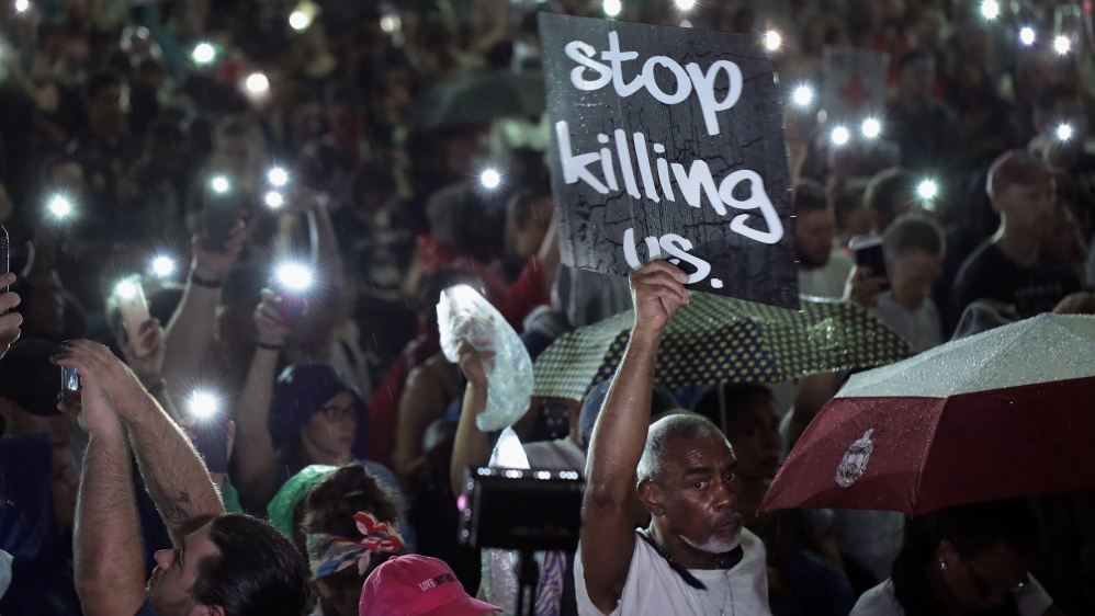 St Louis has been the site of massive protests since Stockley was found not guilty [Scott Olson/Getty Images]