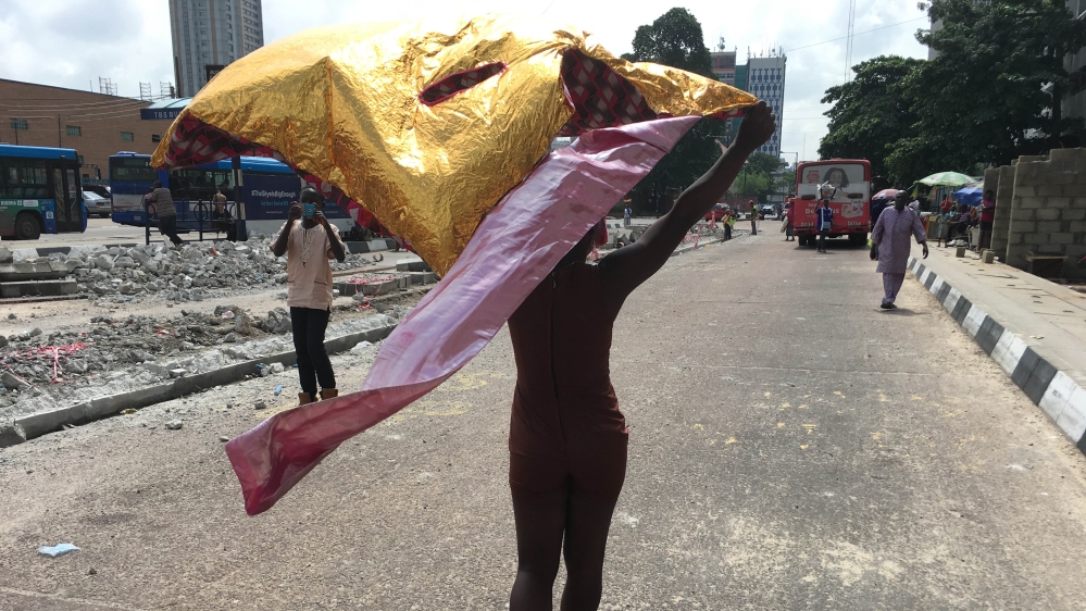 Image from the performance ''Strut.'' (2016) Photo credit: Wura-Natasha Ogunji