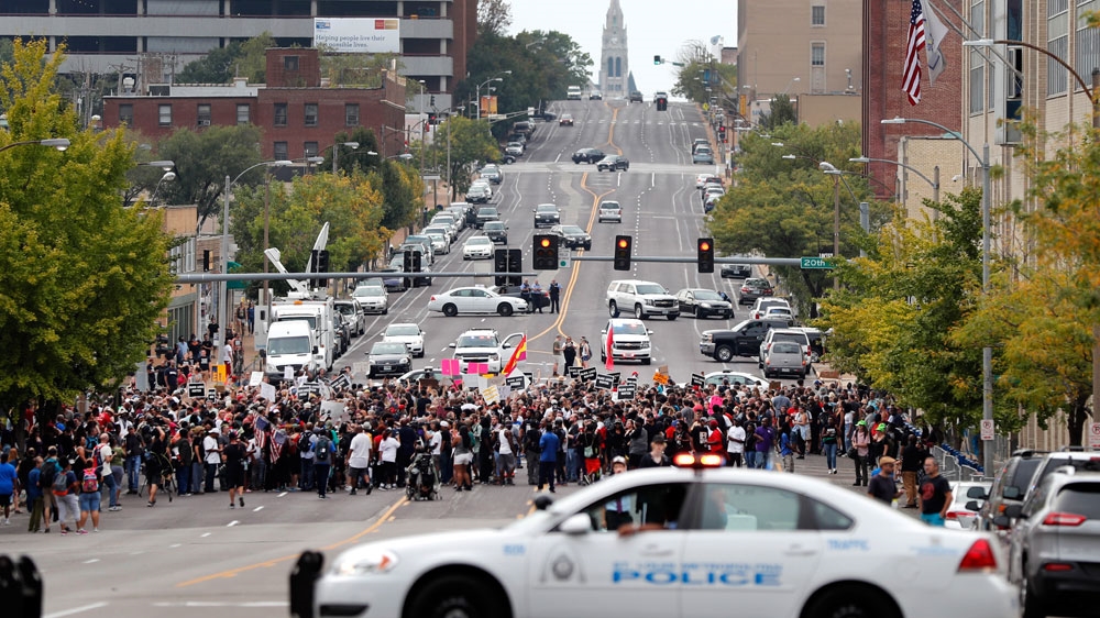 Faith and civic leaders have vowed to continue their protests in St Louis [Jeff Roberson/AP Photos] 