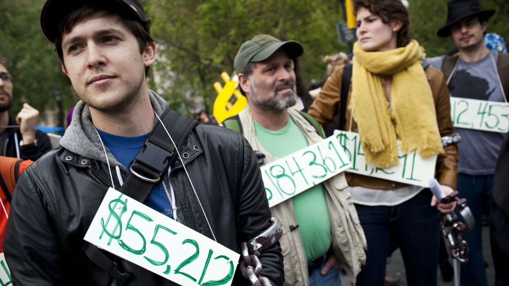 Student debt protest