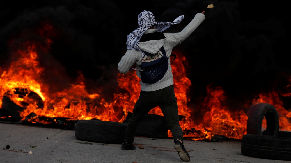Protests took place in West Bank and Gaza [Mohamad Torokman/Reuters]