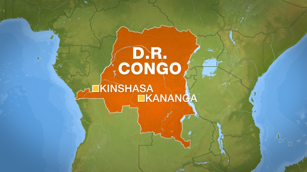Kinshasa, Kananga map, Democratic Republic of Congo, DRC