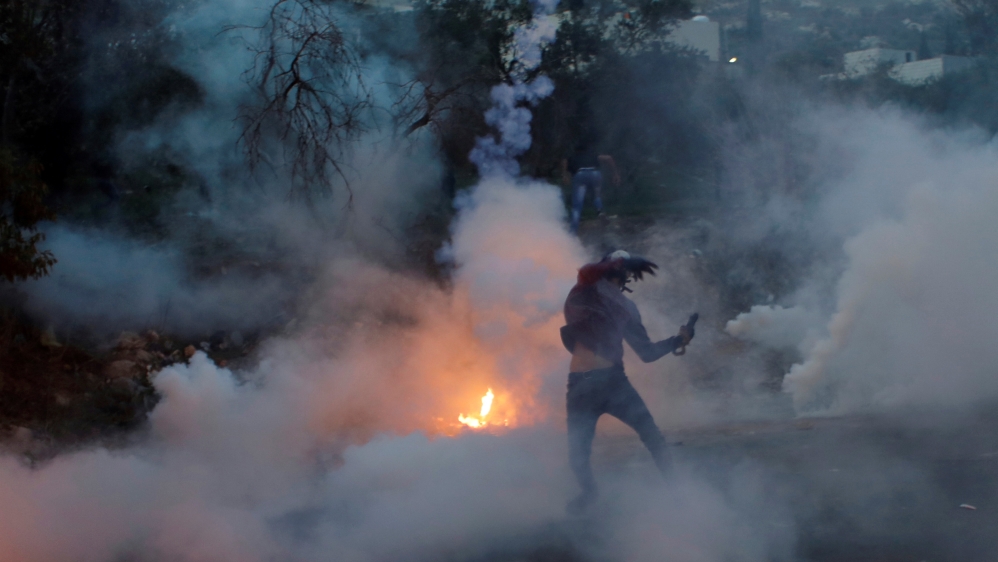 Palestine protest tear gas Israel Jerusalem