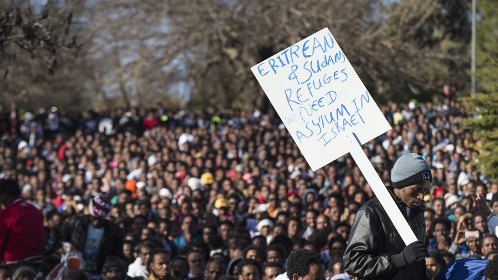In 2014, thousands of asylum seekers protested Israel's detention policy [Uriel Sinai/Getty Images]