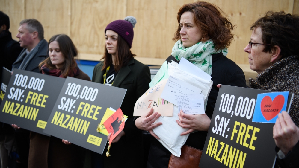 Supporters deliver letters to the Iranian embassy demanding Nazanin's release [Getty Images]