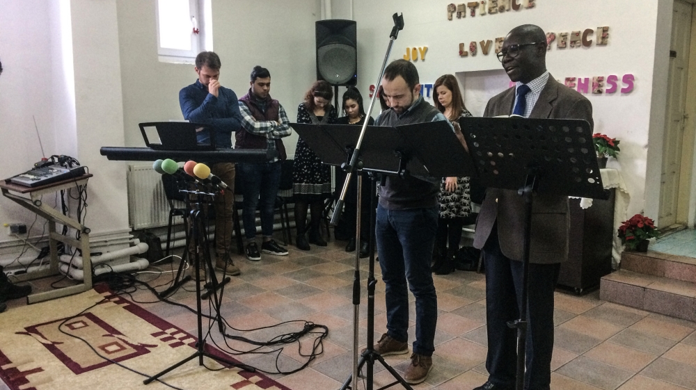 African priest in Bucharest