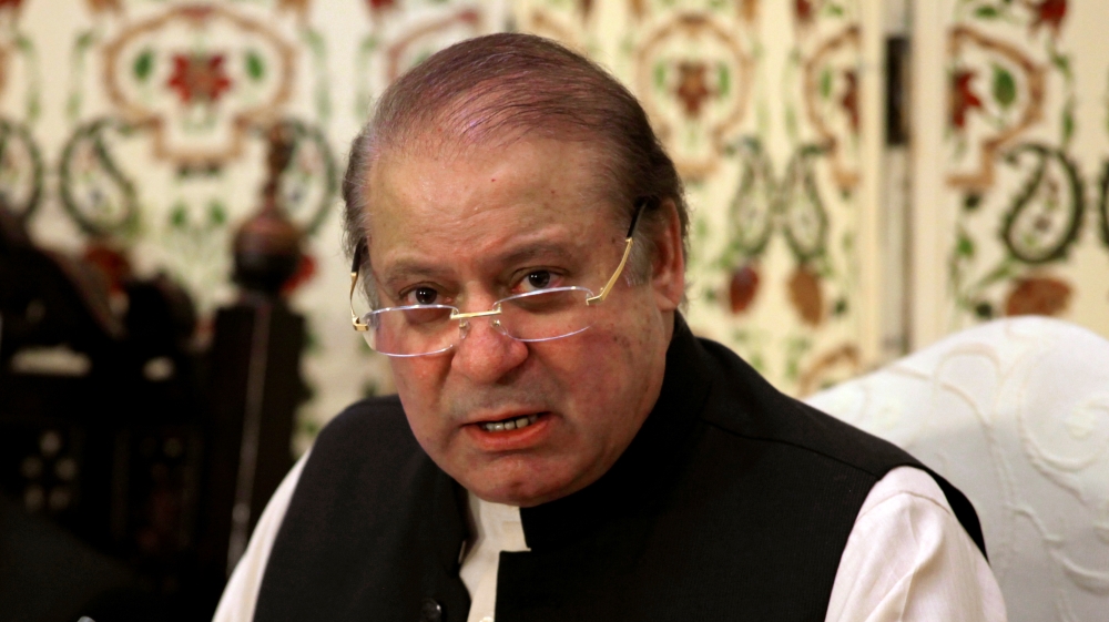 Pakistan''s former PM Nawaz Sharif speaks during a news conference in Islamabad