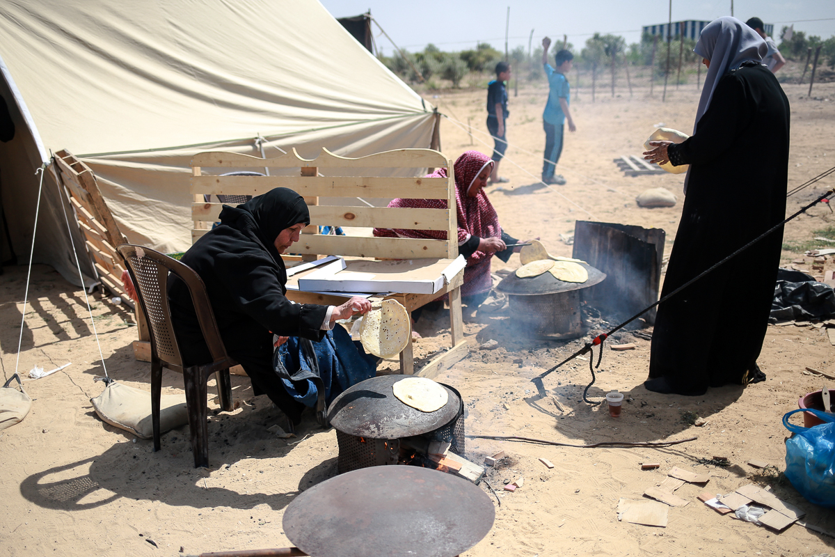 Palestinian women at protest [Hosam Salem/Al Jazeera]