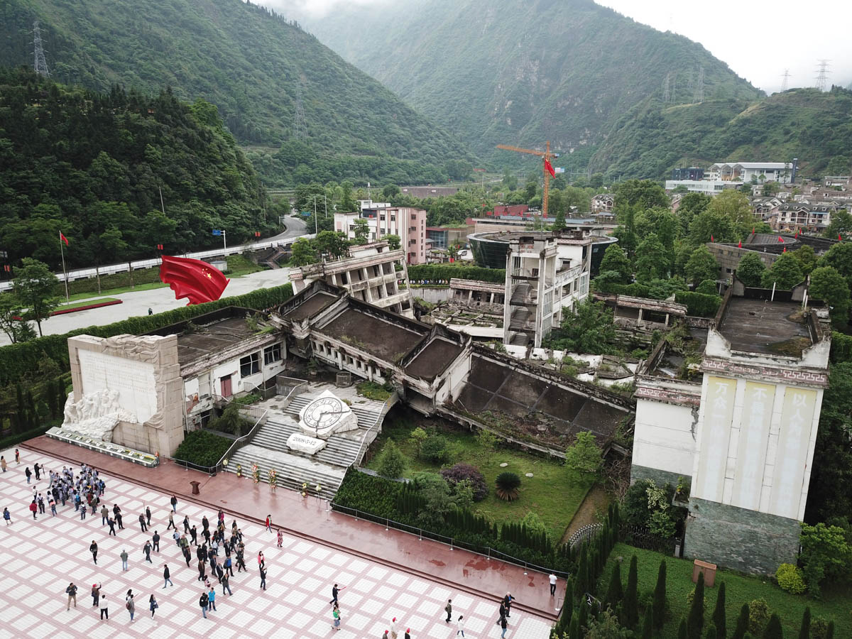 Xingxiu Town is the epicenter of the devastating earthquake in 2008. Almost all the buildings were destroyed including the Middle School in town. This photo taken on May 10, 2018 shows the town has be